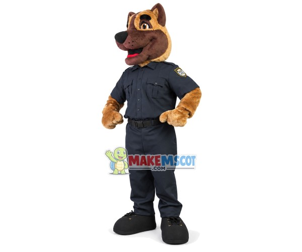 Sensitive Police Dog In Uniform Mascot Costume Sensitive Police Dog In Uniform Mascot Costume