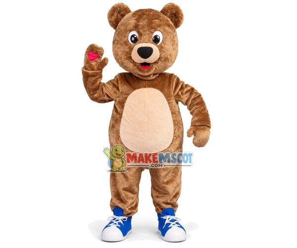 Likable Love Teddy Bear Mascot Costume Likable Love Teddy Bear Mascot Costume