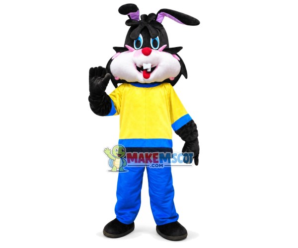 Brave Black Rabbit Mascot Thanksgiving Costume