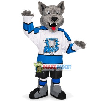 Fierce Sport Wolf In Long-sleeved Shirt Mascot Costume