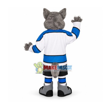 Fierce Sport Wolf In Long-sleeved Shirt Mascot Costume