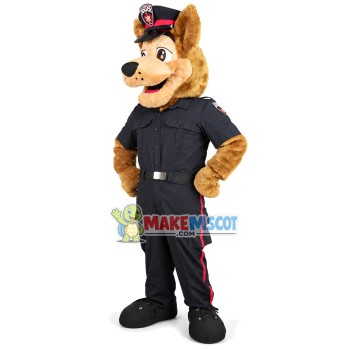 Upright Police Wolf Mascot Costume Upright Police Wolf Mascot Costume
