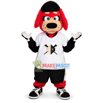 Frank Red Furry Dog Mascot Costume