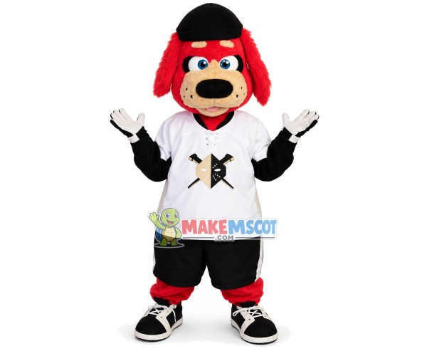 Frank Red Furry Dog Mascot Costume Frank Red Furry Dog Mascot Costume