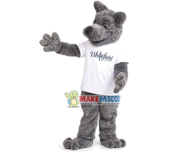 Social Gray Dog of The Preparatory School Mascot Costume Social Gray Dog of The Preparatory School Mascot Costume