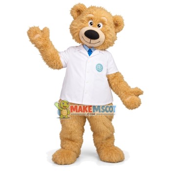 Academic Expert Khaki Bear Mascot Furry Costume Academic Expert Khaki Bear Mascot Furry Costume