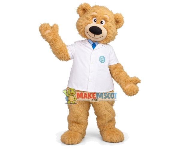 Academic Expert Khaki Bear Mascot Furry Costume