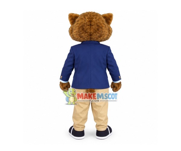 President Bear In School Uniform Mascot Costume President Bear In School Uniform Mascot Costume