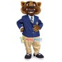 President Bear In School Uniform Mascot Costume