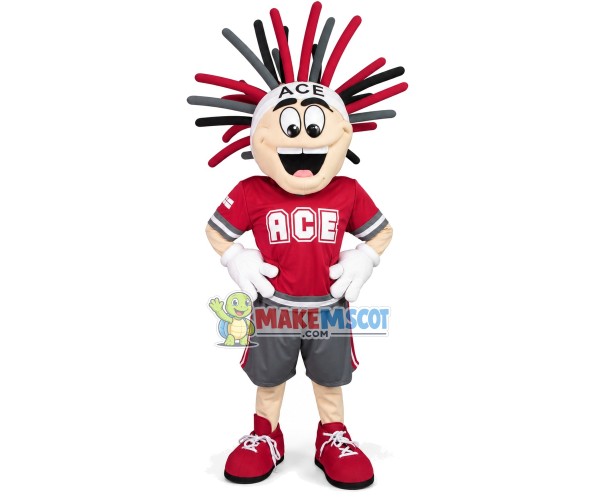 Sport Boy With Upright Colored Hair Mascot Costume