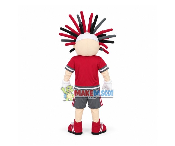 Sport Boy With Upright Colored Hair Mascot Costume Sport Boy With Upright Colored Hair Mascot Costume