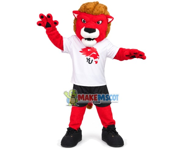 The Majestic College Red Lion Mascot Costume
