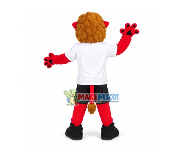 The Majestic College Red Lion Mascot Costume