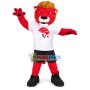 The Majestic College Red Lion Mascot Costume