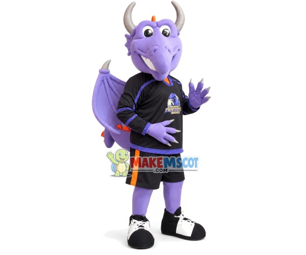 Club Light Purple Flying Dragon Mascot Costume Club Light Purple Flying Dragon Mascot Costume