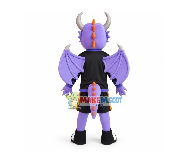 Club Light Purple Flying Dragon Mascot Costume Club Light Purple Flying Dragon Mascot Costume
