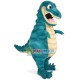 Scared Green Dinosaur Mascot Adult Costume