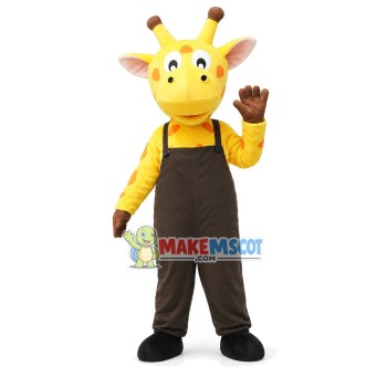 Lovely Cartoon Yellow Giraffe Mascot Costume