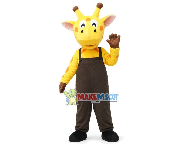 Lovely Cartoon Yellow Giraffe Mascot Costume