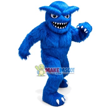 Running Power Blue Furry Monster Mascot Costume