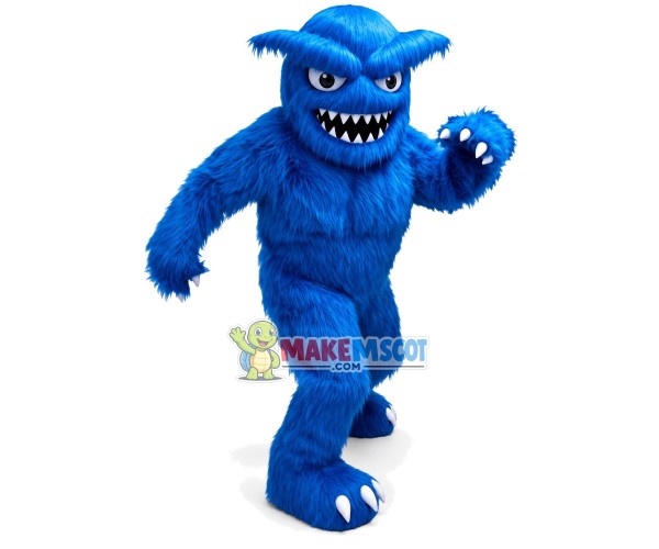 Running Power Blue Furry Monster Mascot Costume