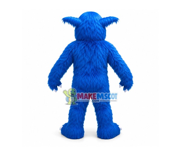 Running Power Blue Furry Monster Mascot Costume