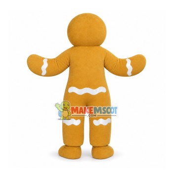 Yellow Christmas Gingerbread Man Mascot Costume Yellow Christmas Gingerbread Man Mascot Costume