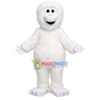Pure White Long Wool Monkey Mascot Costume