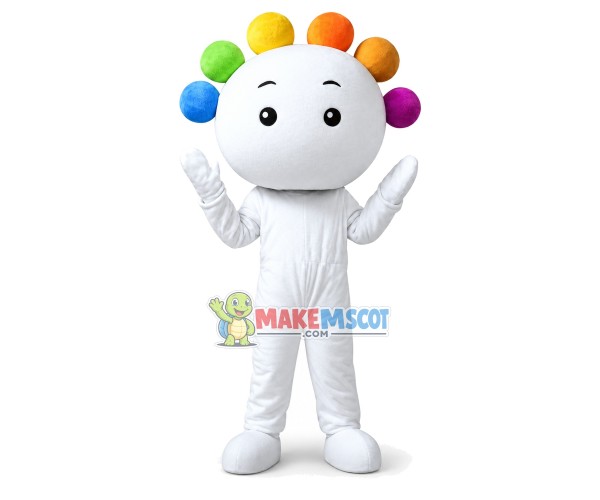 Colored Balls White Doll Mascot Costume Colored Balls White Doll Mascot Costume