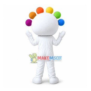 Colored Balls White Doll Mascot Costume Colored Balls White Doll Mascot Costume