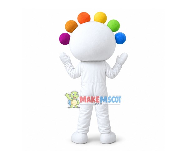 Colored Balls White Doll Mascot Costume Colored Balls White Doll Mascot Costume