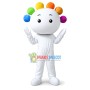 Colored Balls White Doll Mascot Costume