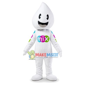Circular White Water Drop Mascot Costume Circular White Water Drop Mascot Costume
