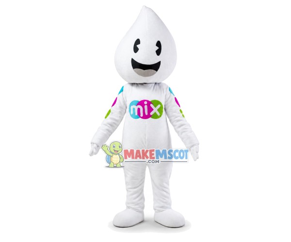 Circular White Water Drop Mascot Costume Circular White Water Drop Mascot Costume