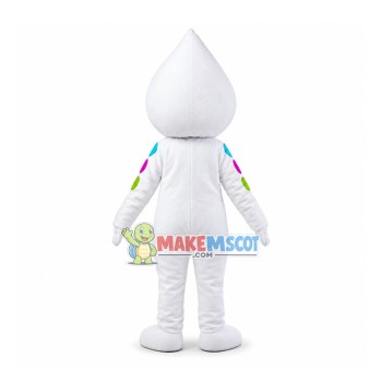 Circular White Water Drop Mascot Costume Circular White Water Drop Mascot Costume
