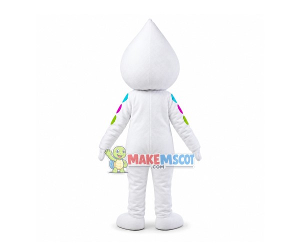 Circular White Water Drop Mascot Costume Circular White Water Drop Mascot Costume