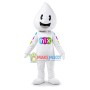 Circular White Water Drop Mascot Costume