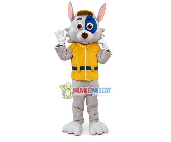 Adult Lovely Dog With Yellow Coat Mascot Costume Adult Lovely Dog With Yellow Coat Mascot Costume