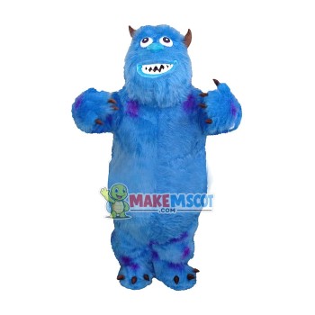 Blue Furry Monster Sullivan Mascot Cartoon Costume