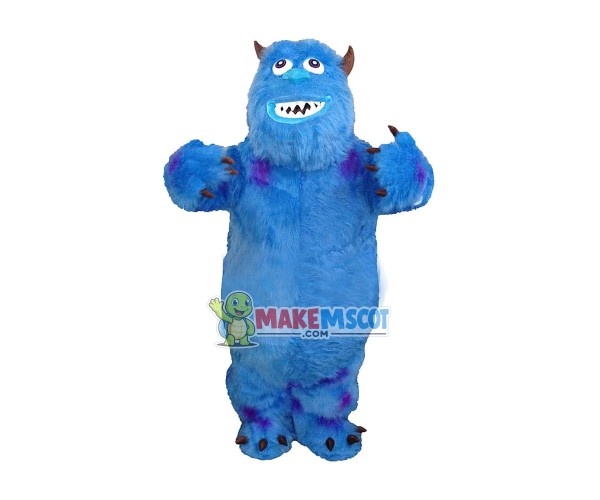 Blue Furry Monster Sullivan Mascot Cartoon Costume