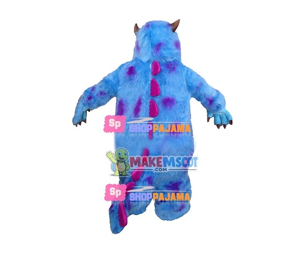 Blue Furry Monster Sullivan Mascot Cartoon Costume
