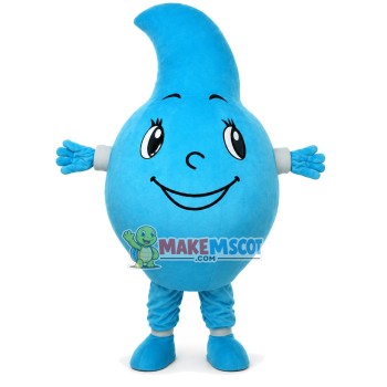Light Blue Water Drop Cartoon Mascot Costume