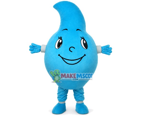 Light Blue Water Drop Cartoon Mascot Costume Light Blue Water Drop Cartoon Mascot Costume