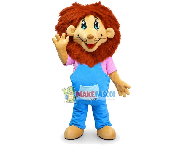 Optimistic Little Lion Kid Mascot Costume Optimistic Little Lion Kid Mascot Costume