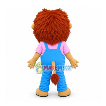 Optimistic Little Lion Kid Mascot Costume Optimistic Little Lion Kid Mascot Costume