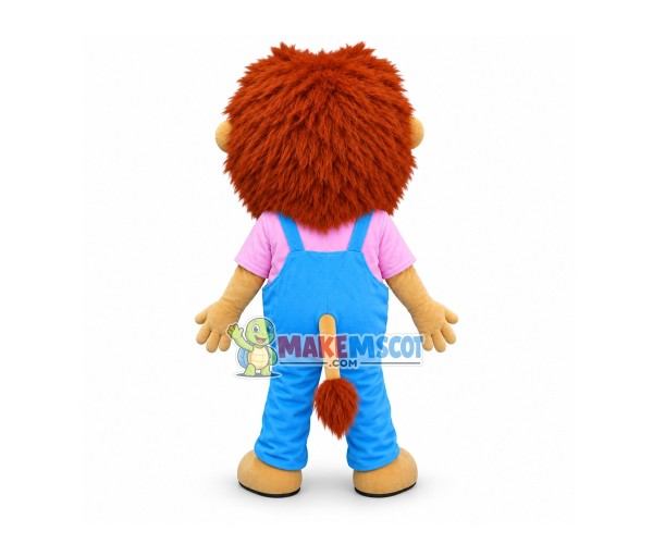 Optimistic Little Lion Kid Mascot Costume Optimistic Little Lion Kid Mascot Costume