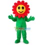 Funny Red Smiling Sunflower Mascot Costume