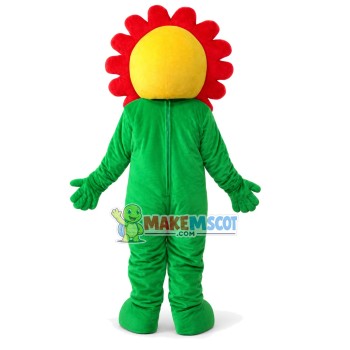 Funny Red Smiling Sunflower Mascot Costume Funny Red Smiling Sunflower Mascot Costume