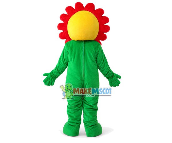 Funny Red Smiling Sunflower Mascot Costume Funny Red Smiling Sunflower Mascot Costume