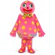 Entertaining Pink Spotted Clown Mascot Costume Entertaining Pink Spotted Clown Mascot Costume